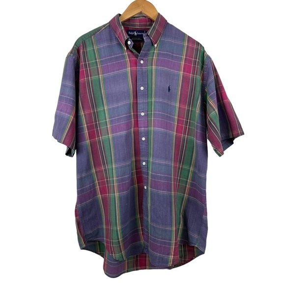 Ralph Lauren Other - Ralph Lauren Multi-Color Plaid Short Sleeve Button Up Shirt Size Large